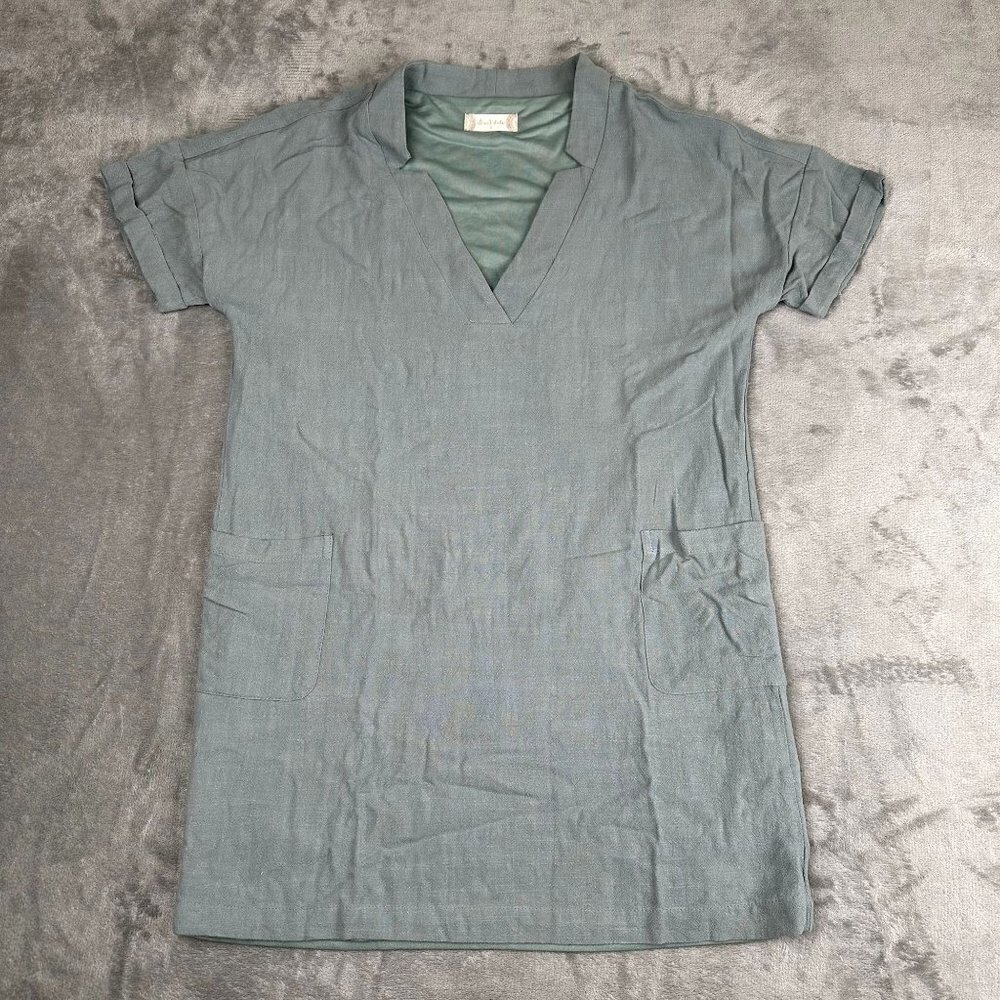 Altar'd State Boho Tunic Top W/ Pockets V-Neck Size Small Seafoam Green Lined